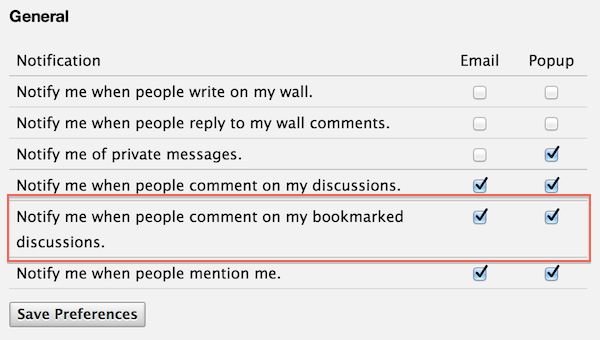 bookmark preferences